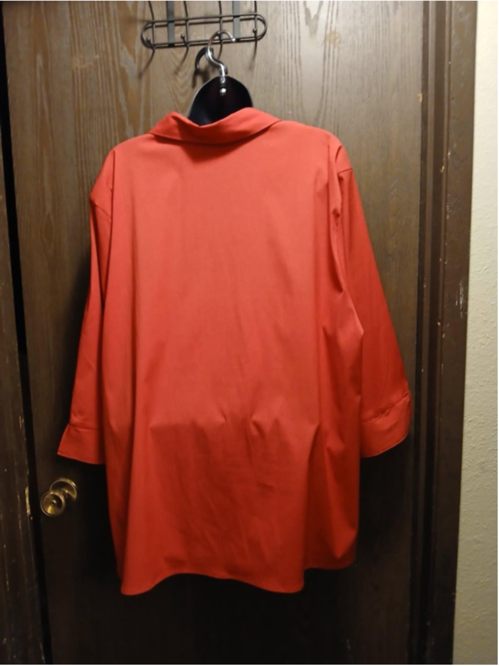Maggie Barnes Women's Plus Size Button Down Tunic Shirt Red 3X (JC269) - Picture 5 of 5